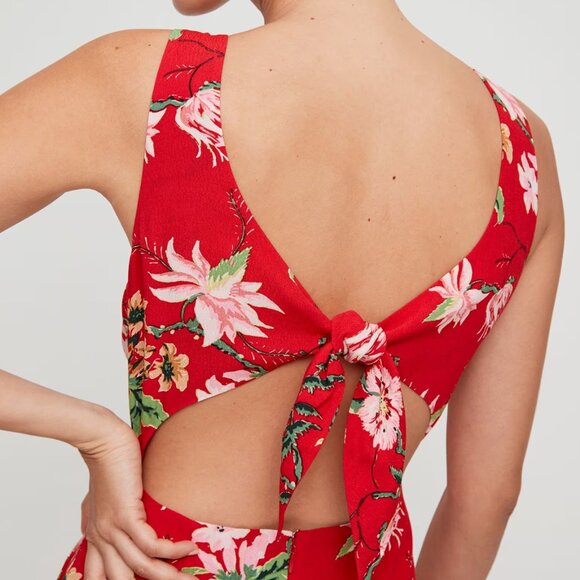 Wilfred Ecoulement Jumpsuit Tie-Back Sleeveless Black Floral Size 0 - Picture 13 of 14